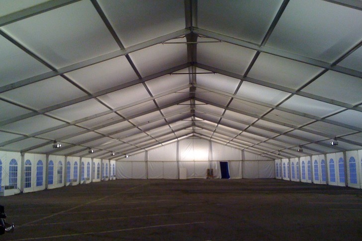 Clear Span Tent Basic White Lighting