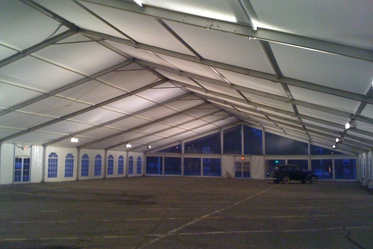 Clear Span Tent Basic White Lighting